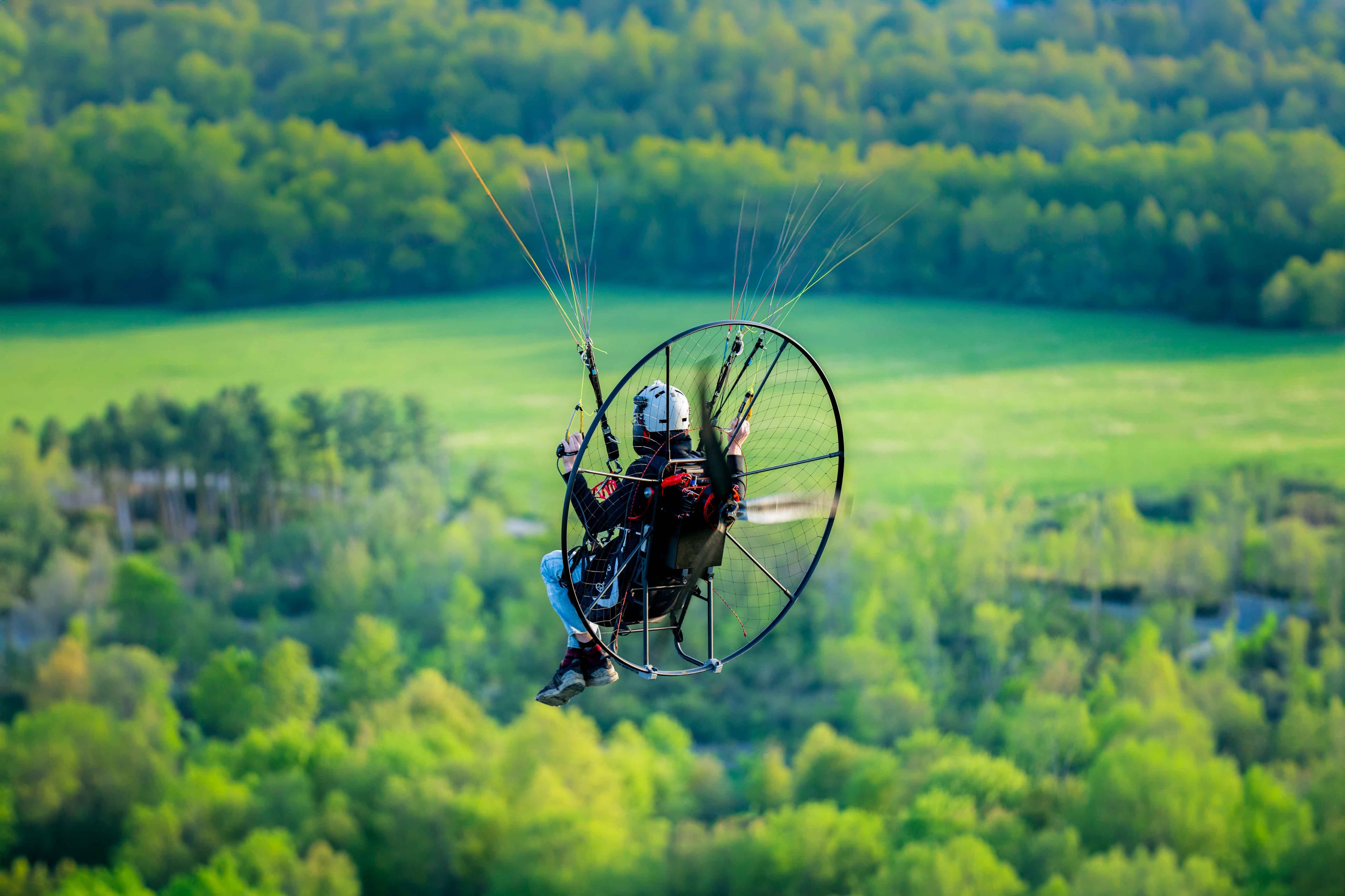 OpenPPG electric paramotor in flight