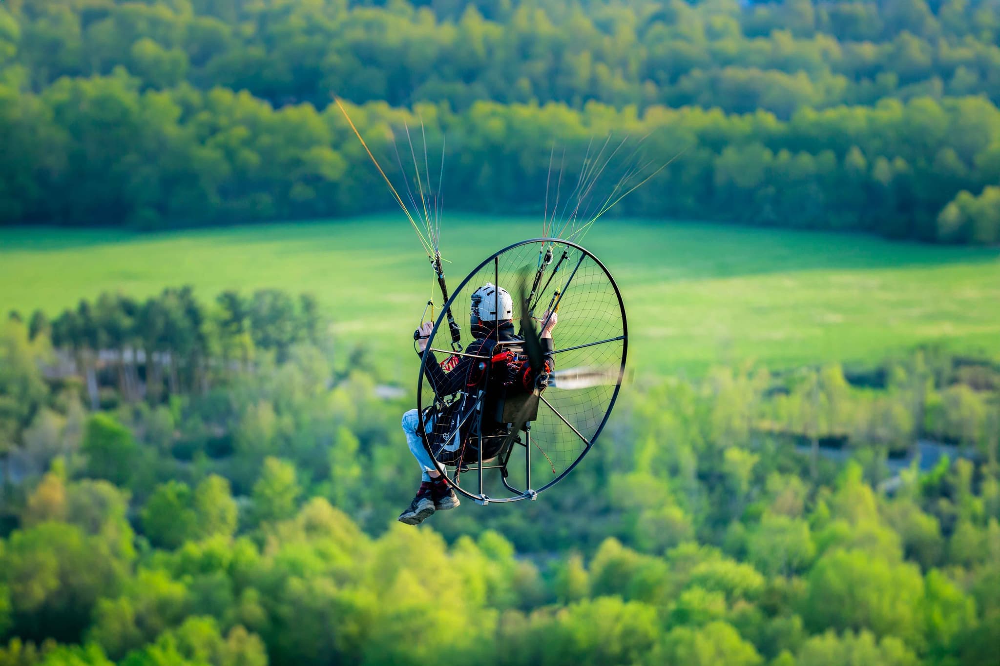 OpenPPG electric paramotor in flight